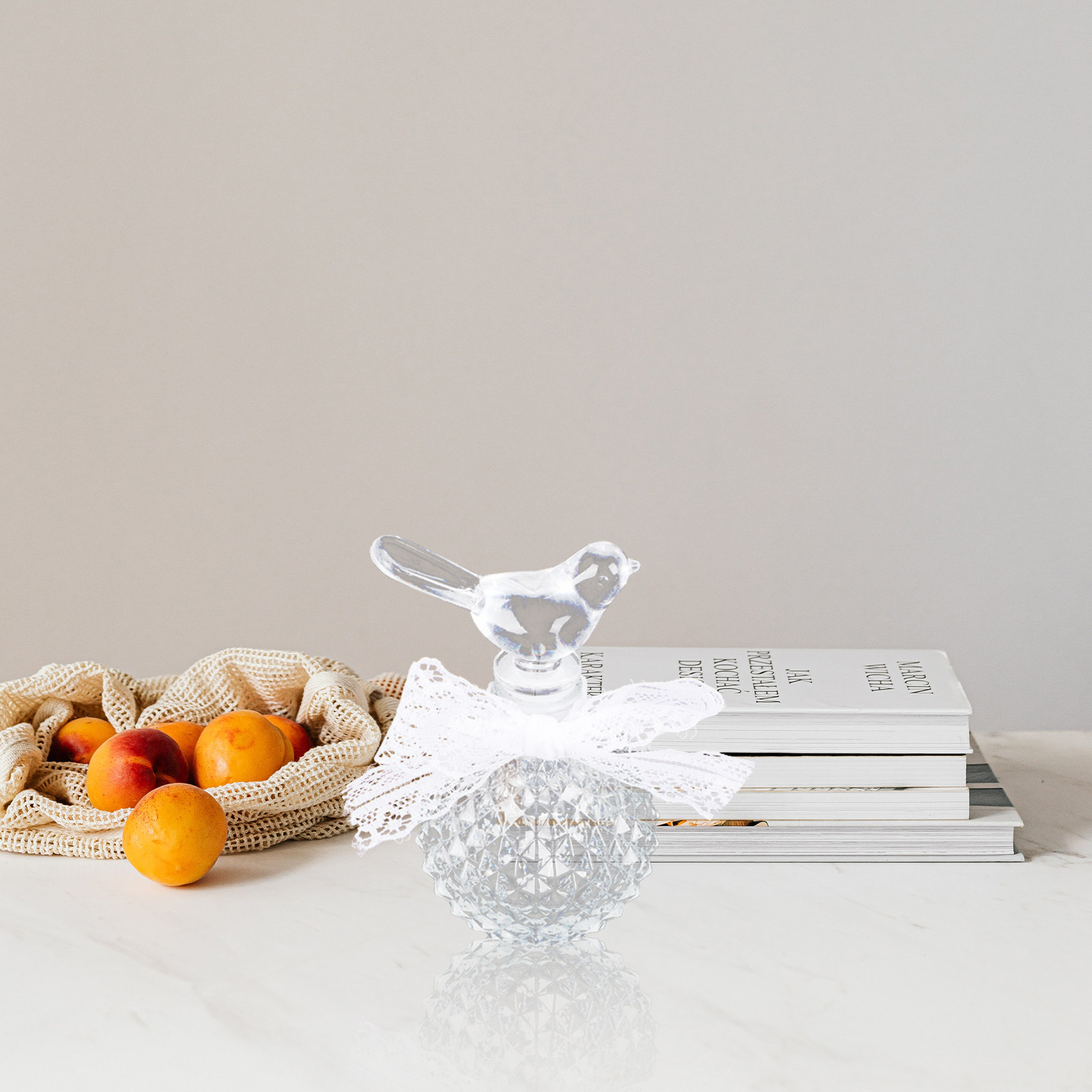 Home Fragrances - Heldere geëmbosseerde glazen parfumfles, herbruikbare aroma-houder