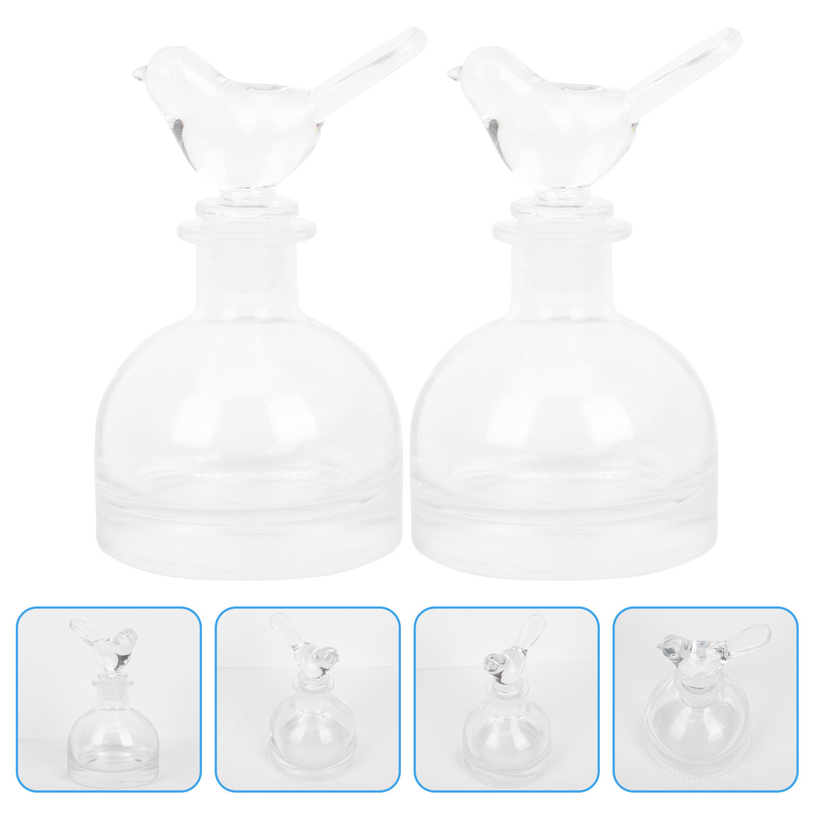 Home Fragrances - 2 stuks glazen parfumflesjes premium helder