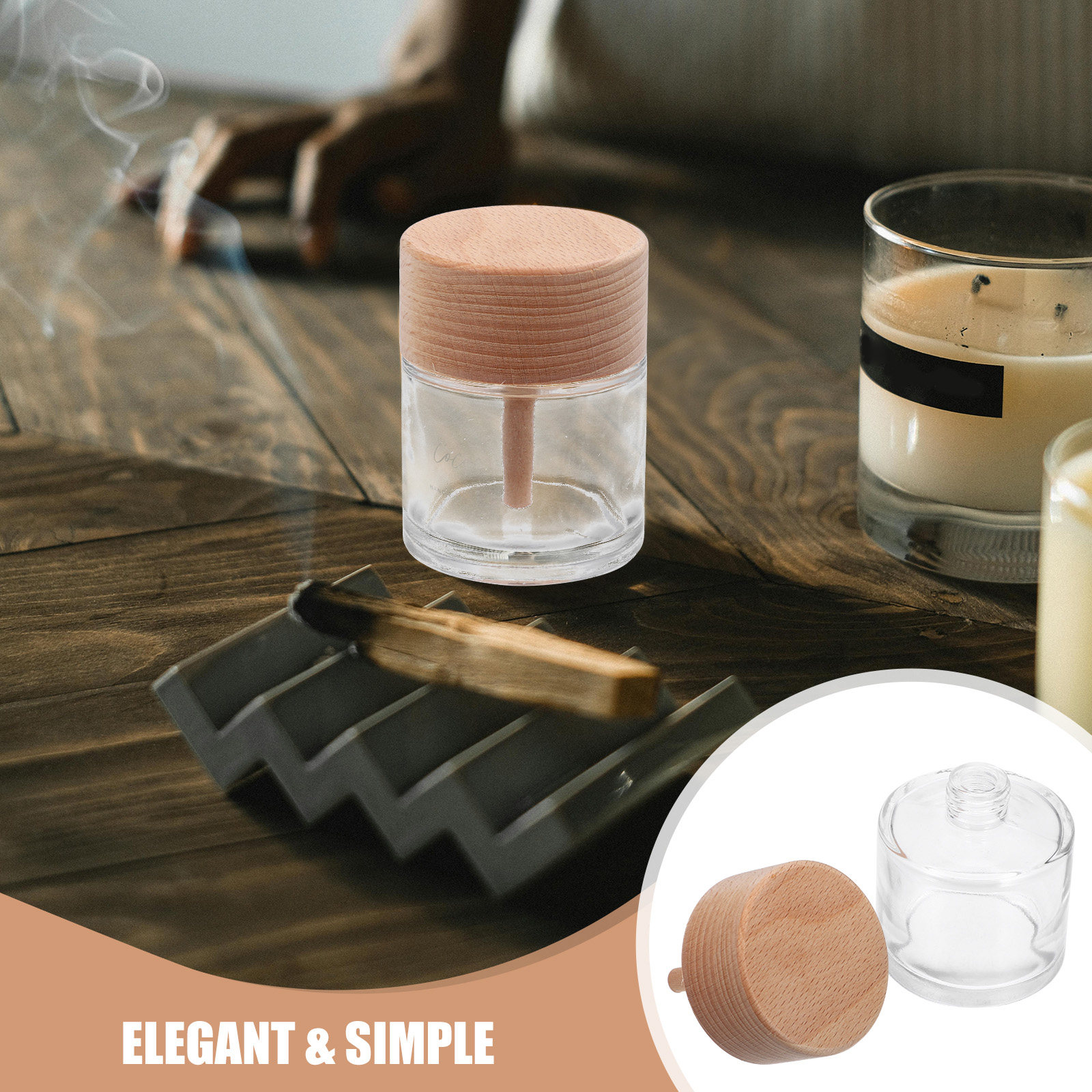 Home Fragrance Units - 60ml houten dop aromatherapiefles etherische olie