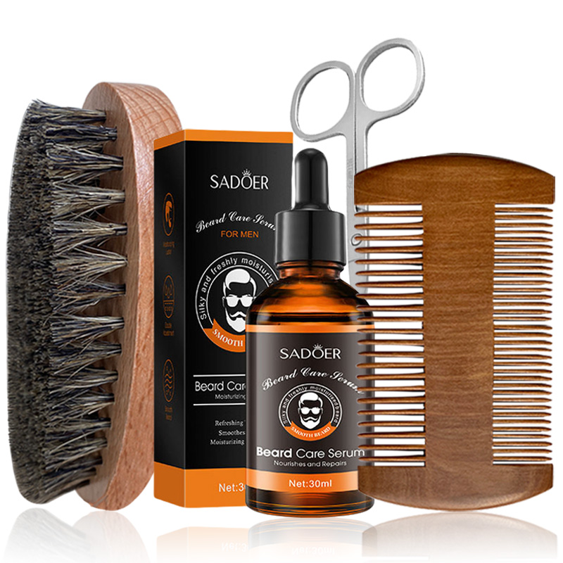 Fragrance Oil Set - 4-delige baardverzorgingsset voor mannen, baardolie, voedt