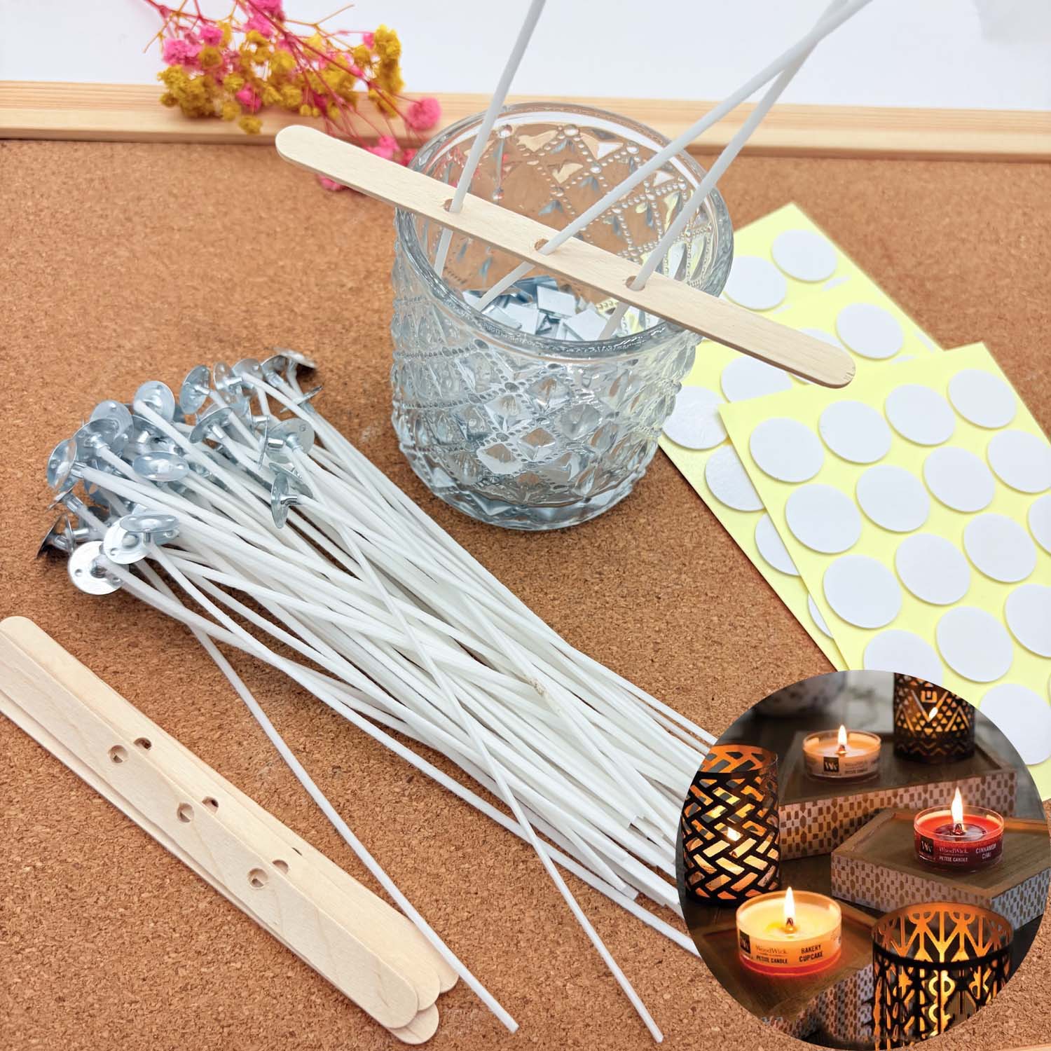 Wooden Wick Candle - 1 SET Kaarsenmaak DIY Kits Rookvrije