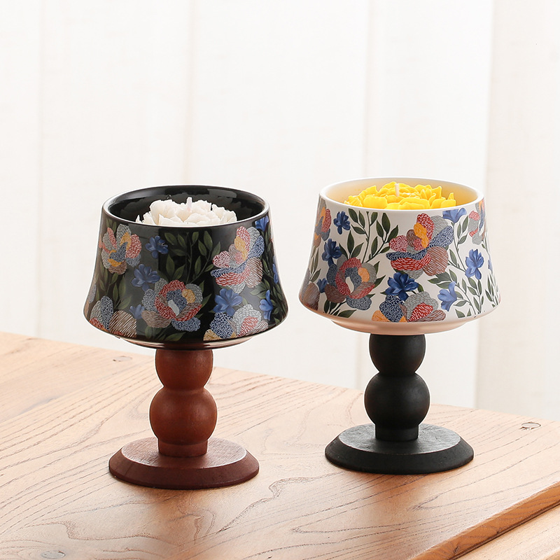 Home Fragrance Iris - Iris Goblet Houten Kaarsenhouder met Geurkaars,