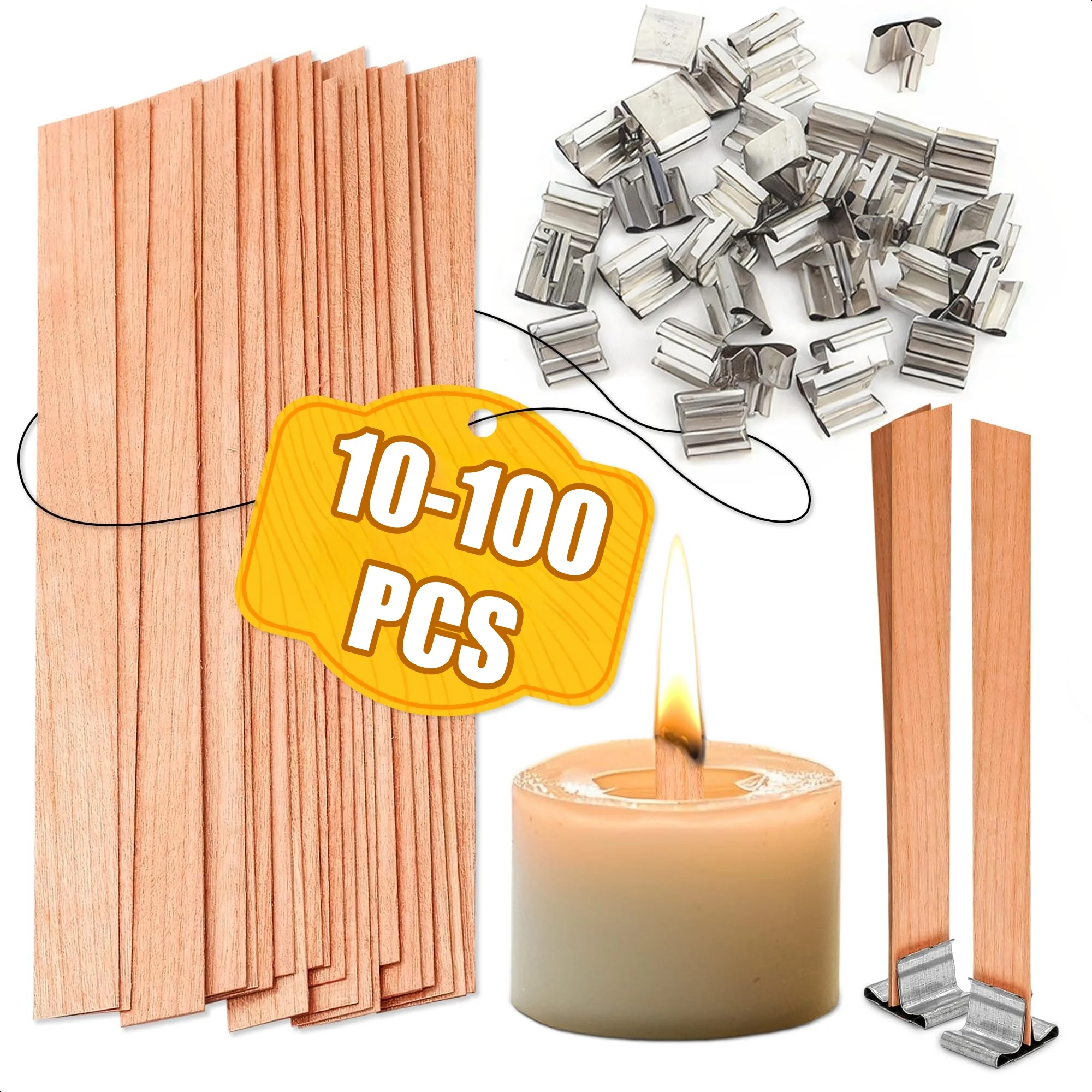 Wooden Wick Candle - Handgemaakte sojawaskaars houten lont DIY aromatherapie