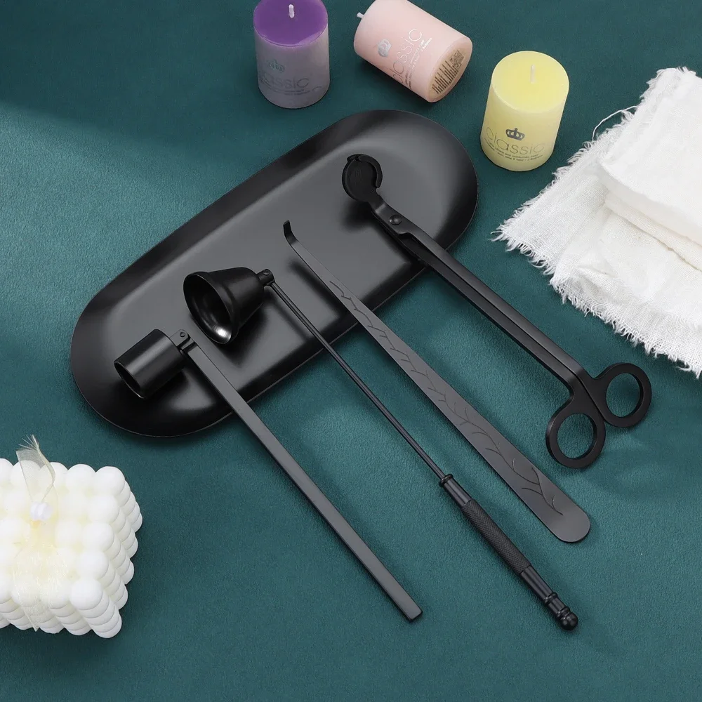 Home Fragrance Gift Set - 5-1 Kaarsverzorgingsset Roestvrijstalen Kaarsenlont Trimmer Snuffer