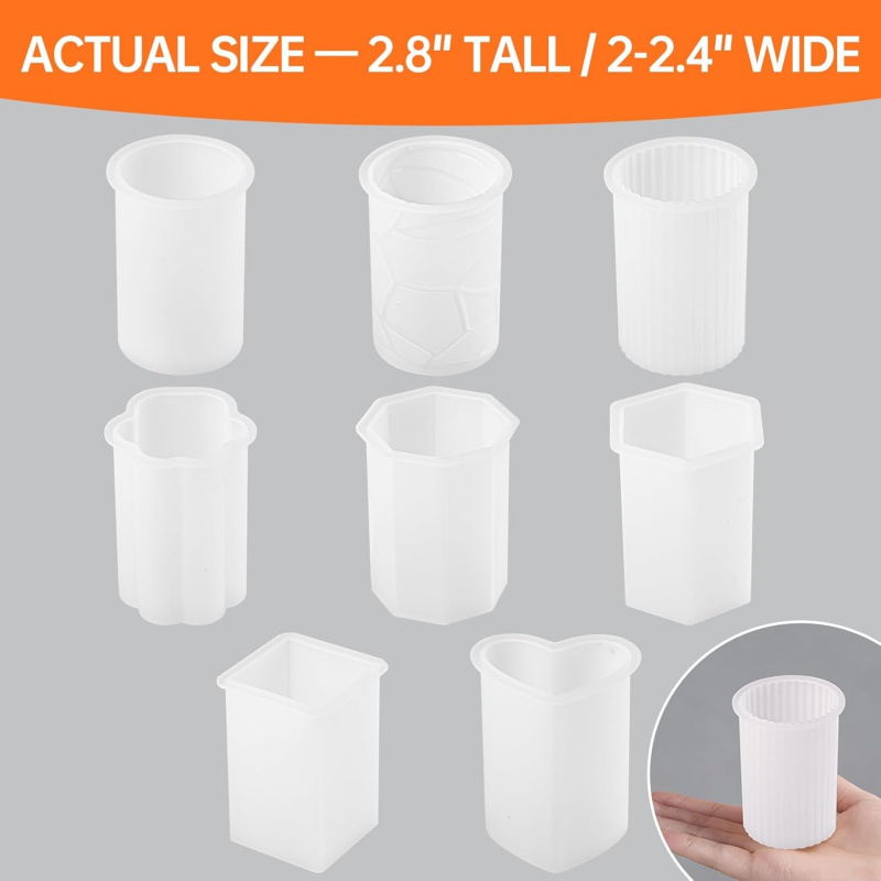 8-delige siliconen kaarsenvorm - Wooden Wick Candle recensie en prijs